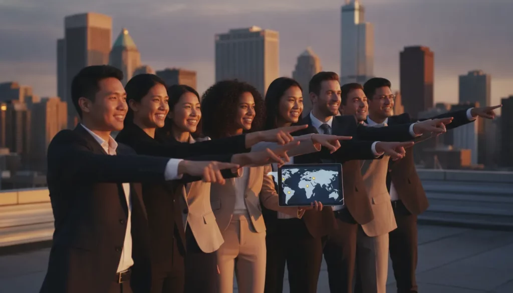 Empreendedores globais celebram vantagens de ter empresa fora do Brasil, vislumbrando sucesso em panorama urbano americano.