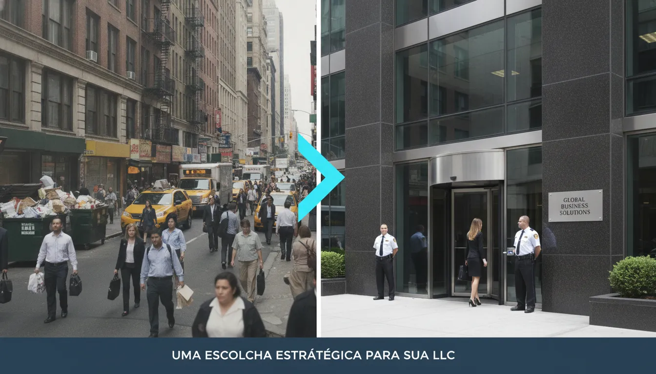 Comparativo visual mostra registered agent o que é um endereço profissional para sua LLC.
